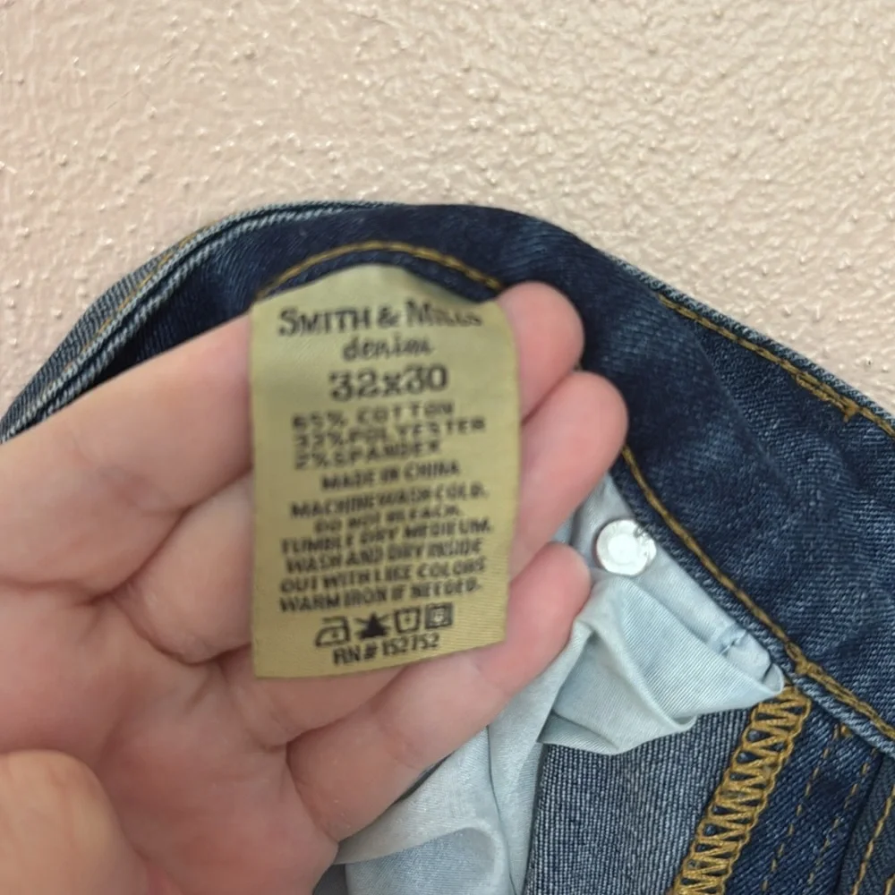 Smith and Mills Jeans Men's Size 32 x 30 Blue Denim Stretch Dark Wash • - Picture 7 of 7